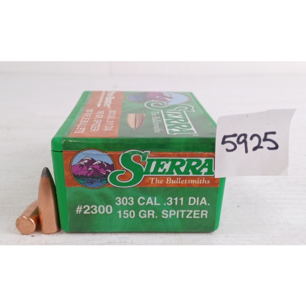 BULLETS: APPROX 100X SIERRA PRO-HUNTER .303CAL - 150GR - SPITZER