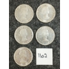 Image 2 : LOT OF 5 - 1962 CDN 50 CENT SILVER COINS 