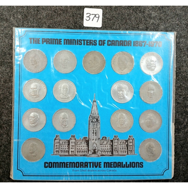 1867-1970 THE PRIME MINISTER OF CANADA COMMEMORATIVE MEDALLIONS