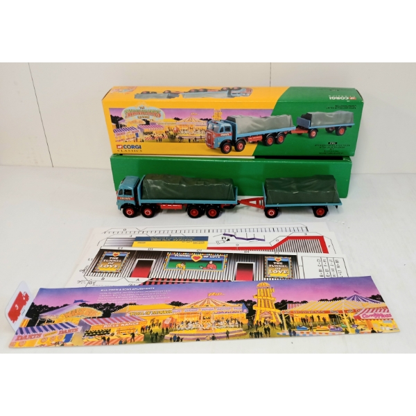 CORGI DIECST "THE SHOWMAN'S RANGE" ATKINSON 8 WHEEL RIGID TRUCK & TRAILER W/ LOADS