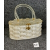 Image 1 : LUCITE BASKET WEAVE CLUTCH PURSE