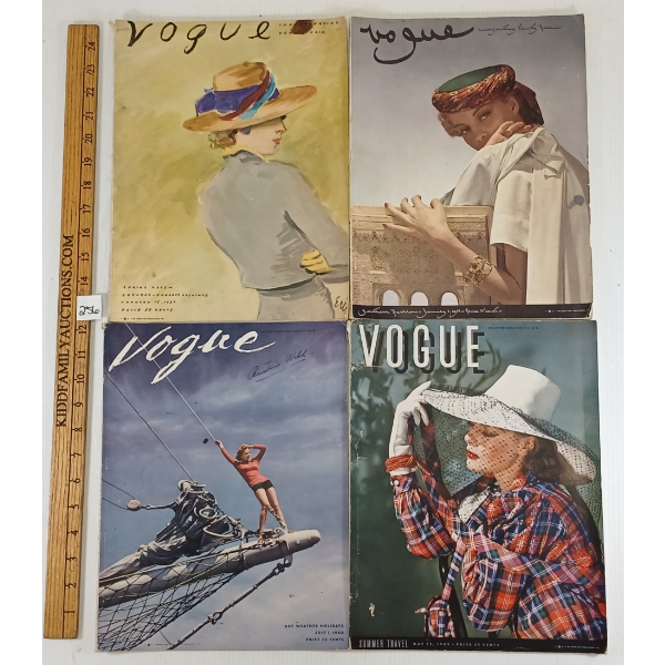 LOT OF 4 - VOGUE MAGAZINES - INCL 1937, 1939 & 1940
