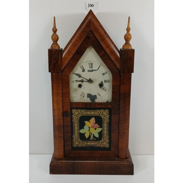 P.M. STEEPLE SHELF CLOCK