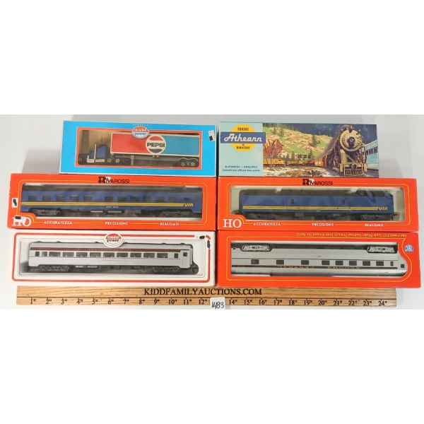 LOT OF 6 - ATHEARN, MODEL POWER & IHC HO SCALE MODEL TRAINS & KITS - PEPSI, CP, VIA, ETC