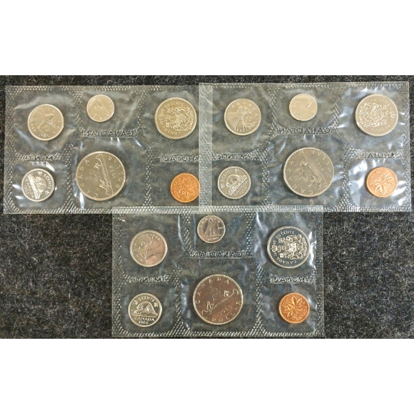 LOT OF 3 - 1968 CDN UNCIRCULATED PROOF SET - VOYAGEUR