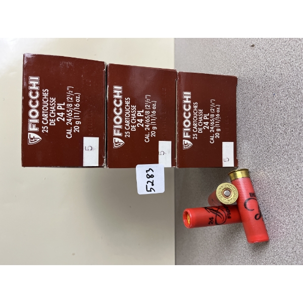 AMMO: 75X FIOCCHI 24 GA 2-1/2IN -11/16 OZ NO5