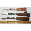 Image 4 : LOT OF 3 - KNIVES W/ LEATHER SHEATHS
