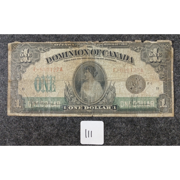 1917 CDN $1 BANKNOTE