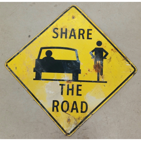 SHARE THE ROAD - SINGLE SIDED METAL SIGN