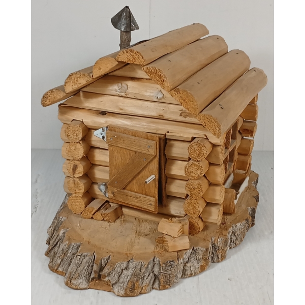 HAND-CARVED HUNTER'S CABIN COMPLETE WITH FURNISHINGS