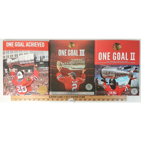 LOT OF 3 - "ONE GOAL ACHIEVED", "ONE GOAL II" & "ONE GOAL III" - CHICAGO BLACK HAWKS BOOKS