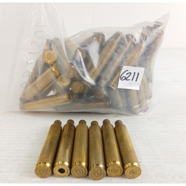 BRASS: 70X MIXED BRASS ONCE FIRED - INCL .338WIN, .257ROBERTS, .30-30WIN, ETC