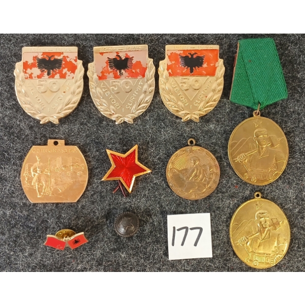 QTY OF COMMUNIST COUNTRIES MEDALS & BADGES - INCL ALBANIA, RUSSIA, CHINA, ETC