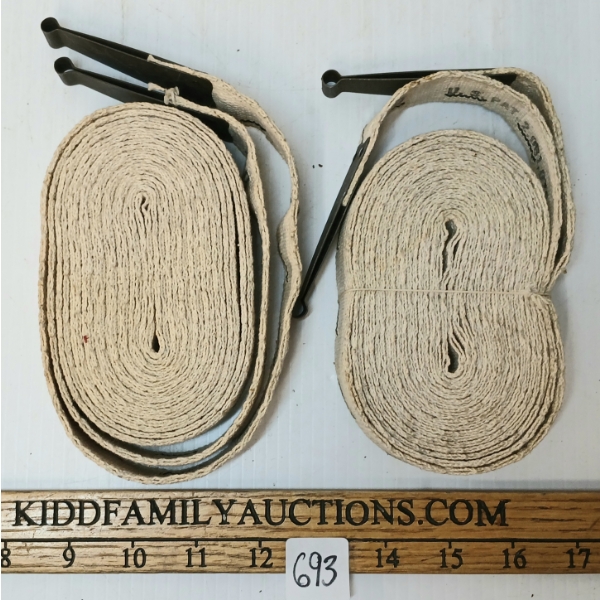 LOT OF 2 - WWII US BROWNING MACHINE GUN CLOTH AMMO BELTS