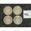 Image 1 : LOT OF 4 - 1962 CDN 50 CENT SILVER COINS
