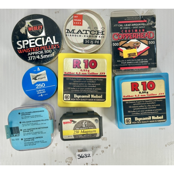 PELLETS: APPROX 1300X MIXED .177 CAL PELLETS