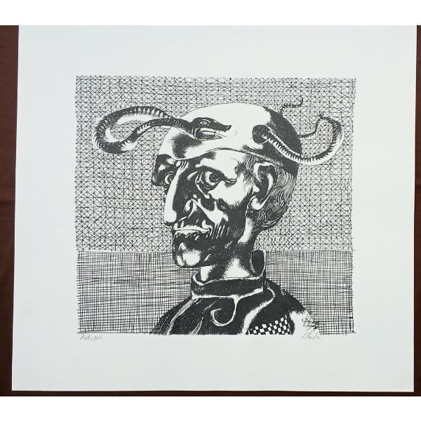 FOLK SURREALISM BY ENDRE SZASZ (1926-2003) - PRINT 