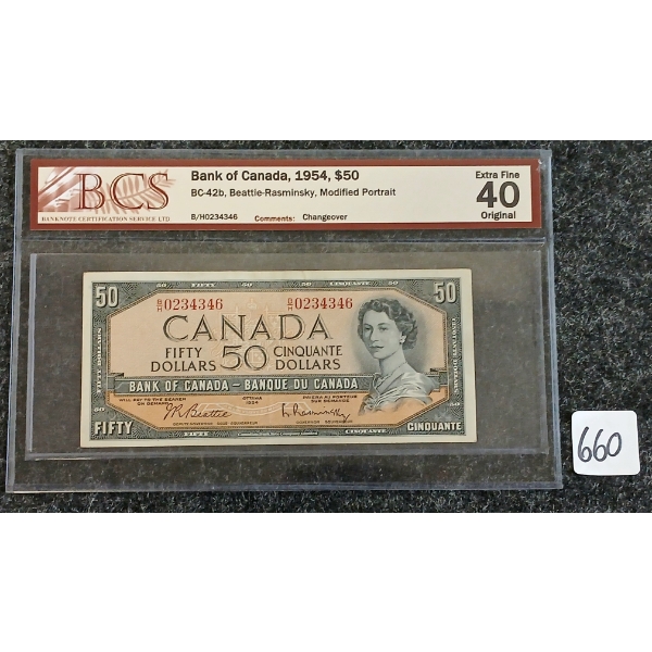 1954 CDN $50 BANKNOTE - BCS GRADED