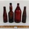 Image 2 : LOT OF 4 - AMETHYST EMBOSSED BOTTLES - INCL WALKERVILLE BREWING CO. LTD. 