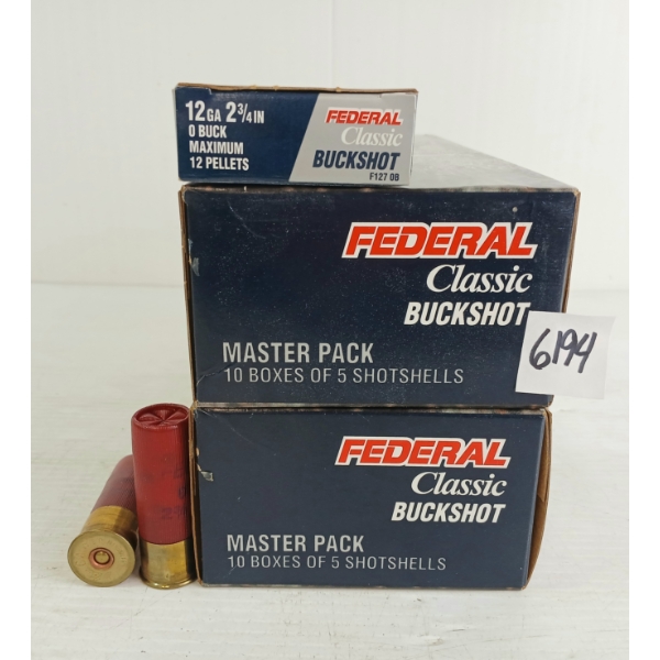 AMMO: 100X FEDERAL 12GA - 2-3/4IN - BUCKSHOT