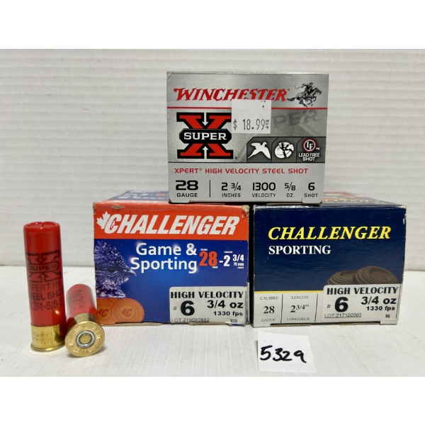 AMMO: 75X 28 GA 2-3/4IN NO6 SHOT 