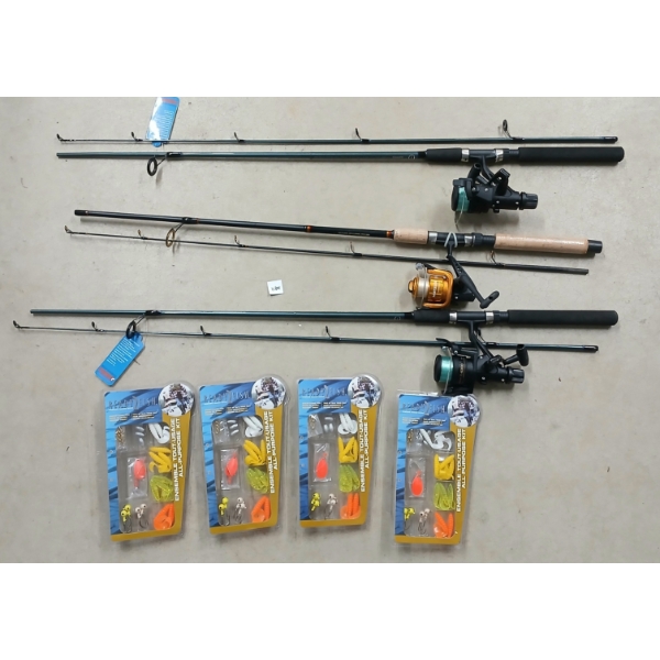 LOT OF 7 - MATZUO MTZ602MS, SHIMANO FXS-66MB2 FISHING RODS & READY 2 FISH LURES