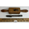 ENGLISH VICTORIAN STEEL / BOXWOOD SCREW BOX & TAP