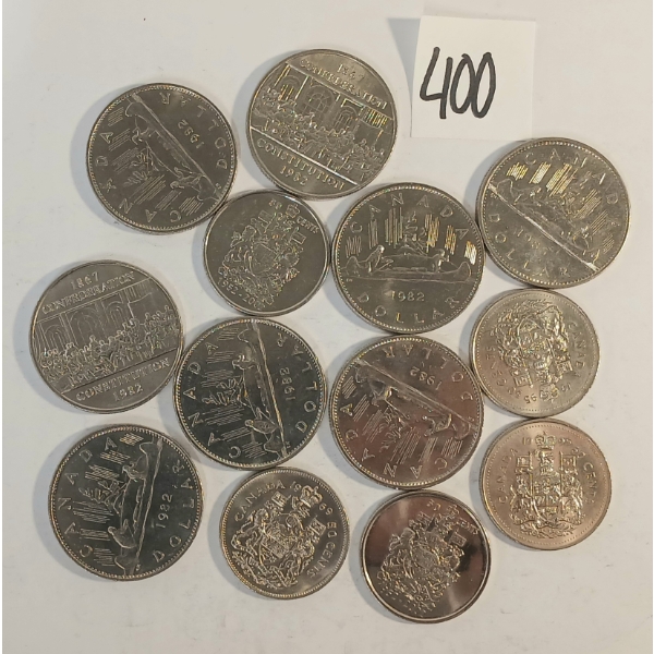 LOT OF 13 - 1969-2002 CDN HALF & FULL DOLLAR COINS