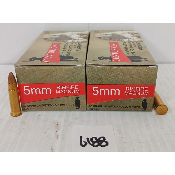 AMMO: 100X CENTURION 5MM RIMFIRE MAG - 30GR - JHP