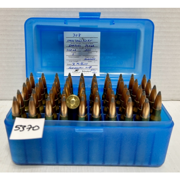 AMMO: 50X .308 WIN 180GR. - RELOADS