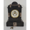 1890's FRENCH BLACK MARBLE 8 DAY 1/2HR STRIKE CLOCK