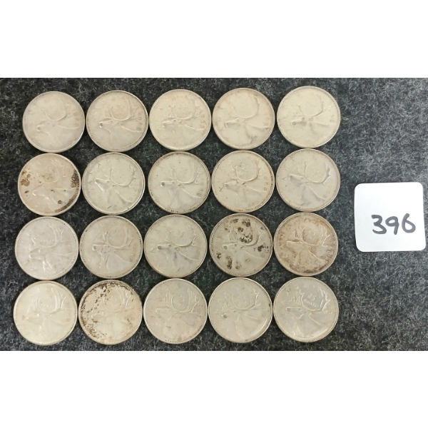 LOT OF 20 - 1968 CDN 25 CENT COINS