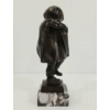 Image 3 : BRONZE CHILD HOLDING BOOK BY AUGUSTO PASSAGLIA - ON MARBLE BASE