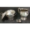 Image 3 : LOT OF 5 - PITCHER, BOTTLE STOPPERS & ICE BUCKET W/ TONGS - INCL SHEFFIELD, MARLBORO & FORBES