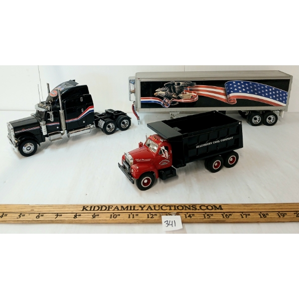 LOT OF 2 - ALLEGHENY COAL CO. & PETERBILT DIECAST REPLICA MODELS