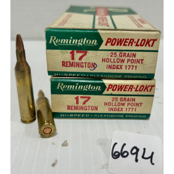 AMMO: 40X REMINGTON .17 REM - 25 GR HP