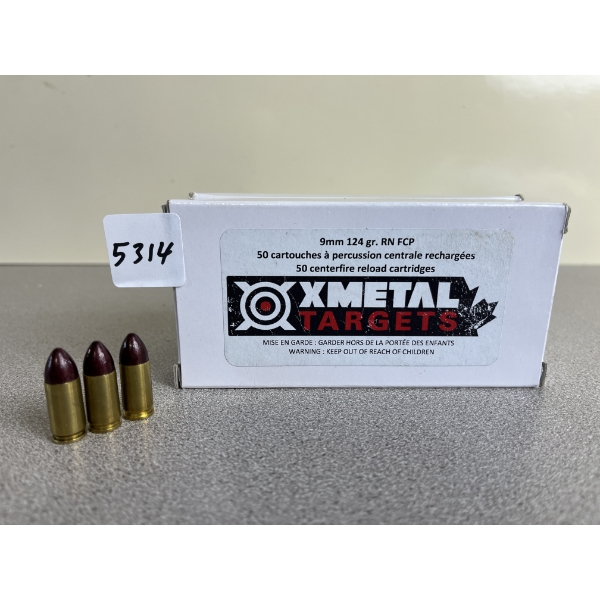 AMMO: 50X XMETAL 9MM 124 GR. ROUNDNOSE