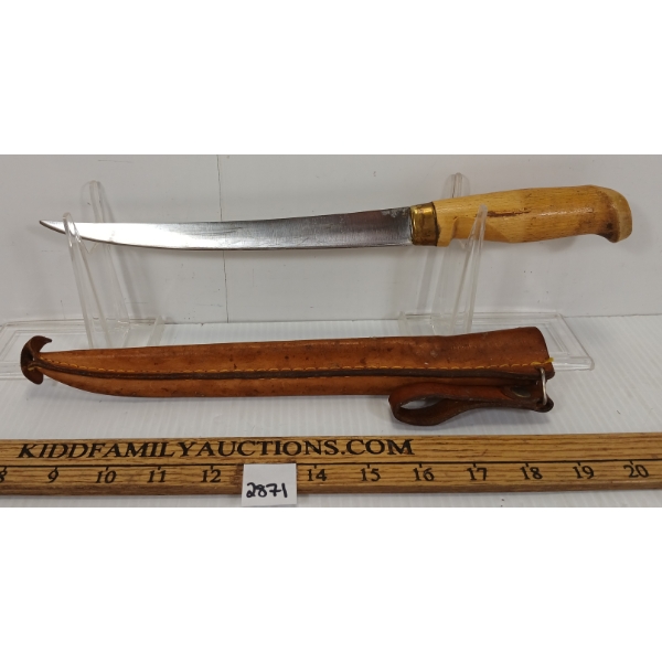 J. MARTTIINI FILLET KNIFE W/ LEATHER SHEATH