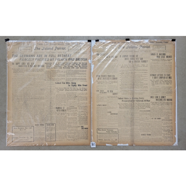 LOT OF 2 - 1917 "THE GERMANS ARE IN FULL RETREAT" & "IS GERMANY FORCING THE UNITED STATES INTO WAR"