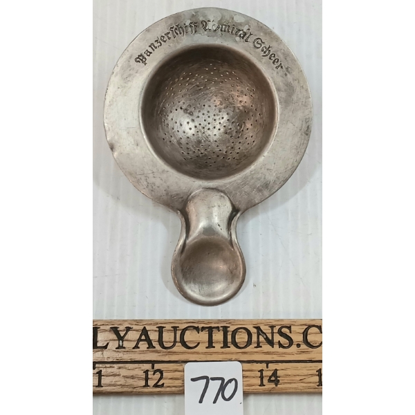 WWII GERMAN PANZERSCHIFF ADMIRAL SCHEER TEA STRAINER