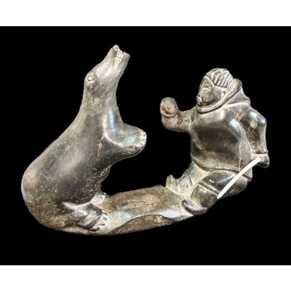 MAN FIGHTING BEAR BY NOAH TUKAI PAULOSIE (PRS CDN ARTIST) - STONE