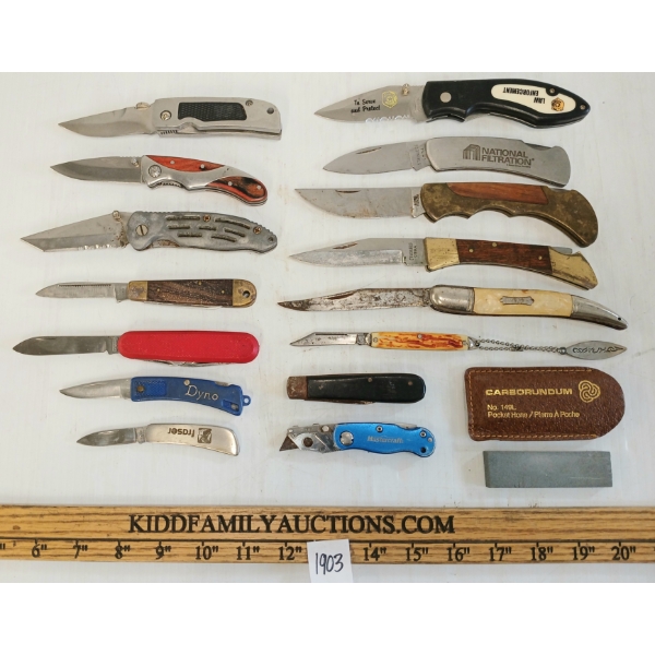 LOT OF 16 - FOLDING KNIVES & POCKET TOOLS