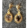 Image 5 : SMOKEY TOPAZ & GOLD TONED EARRINGS & NECKLACE SET