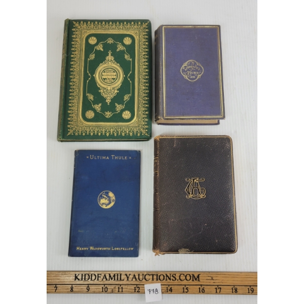 LOT OF 4 - MISC. PUBLICATIONS - INCL 1864 " ENGLISH SACRED POETRY OF THE OLDENTIME," "ULTIMA THULE" 