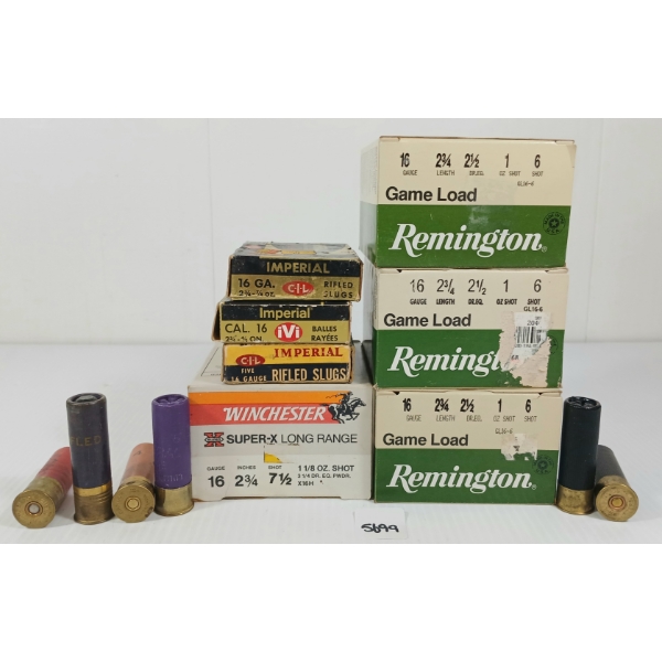 AMMO: 115X MIXED 16GA - 2 3/4IN - #4, 6 & SLUG SHOT