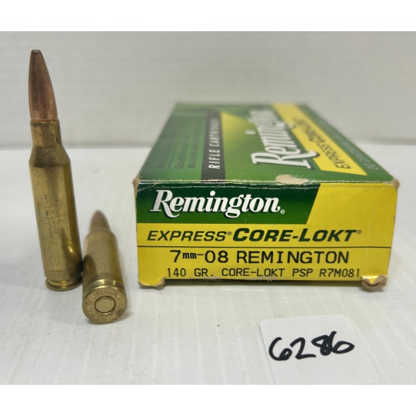 AMMO: 15X LIVE & 1X BRASS REMINGTON 7MM-08 REM - 140 GR SP