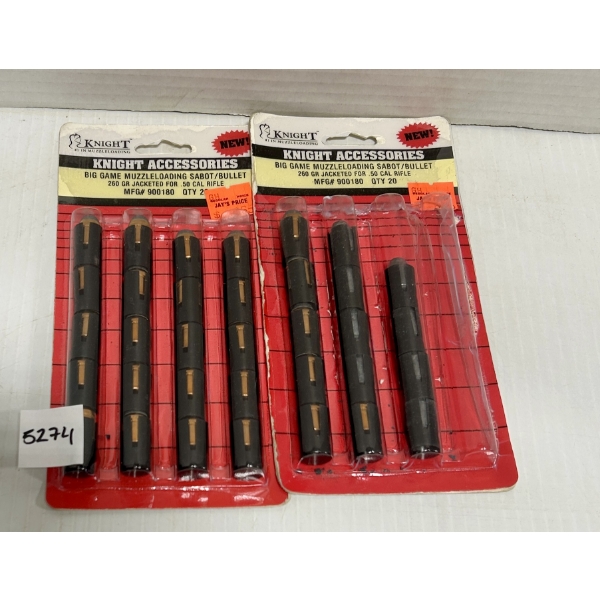 BULLETS: 34X .50 CAL MUZZLE LOADING BULLETS 260GR. JSP & CAST