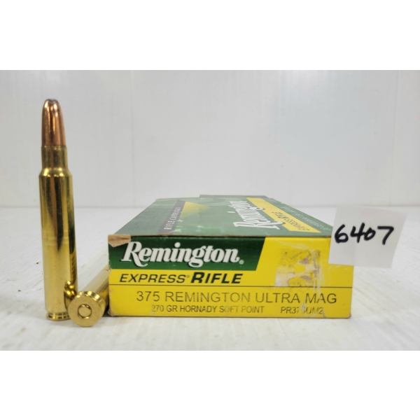 AMMO: 20X REMINGTON EXPRESS RIFLE .375 REM ULTRA MAG - 270GR - SP