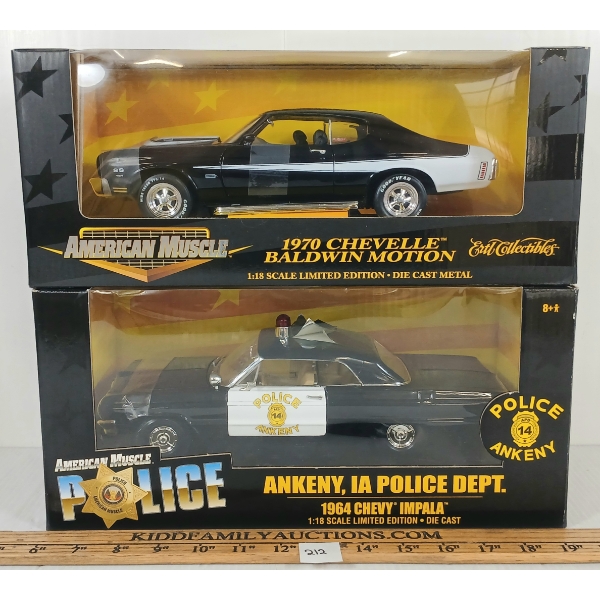 ERTL DIECAST AMERICAN MUSCLE '70 CHEVELLE BALDWIN MOTION & '64 CHEVY IMPALA MODELS 