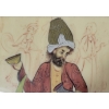 Image 3 : LOT OF 2 - PERSIAN RUBAIYAT SCENES - SIGNED - FRAMED MIXED MEDIA ON PANEL